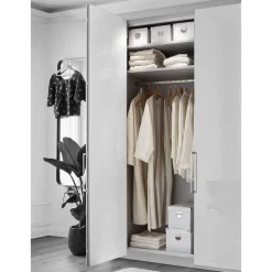 2-türiger Kleiderschrank glasbeschichtet - Jimdira