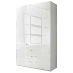 3-türiger Kleiderschrank in Weiß Glasfront - Rocca