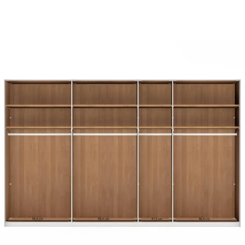 7-türiger Kleiderschrank in Weiß Glas - Dilacco