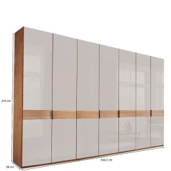 7-türiger Kleiderschrank in Weiß Glas - Dilacco
