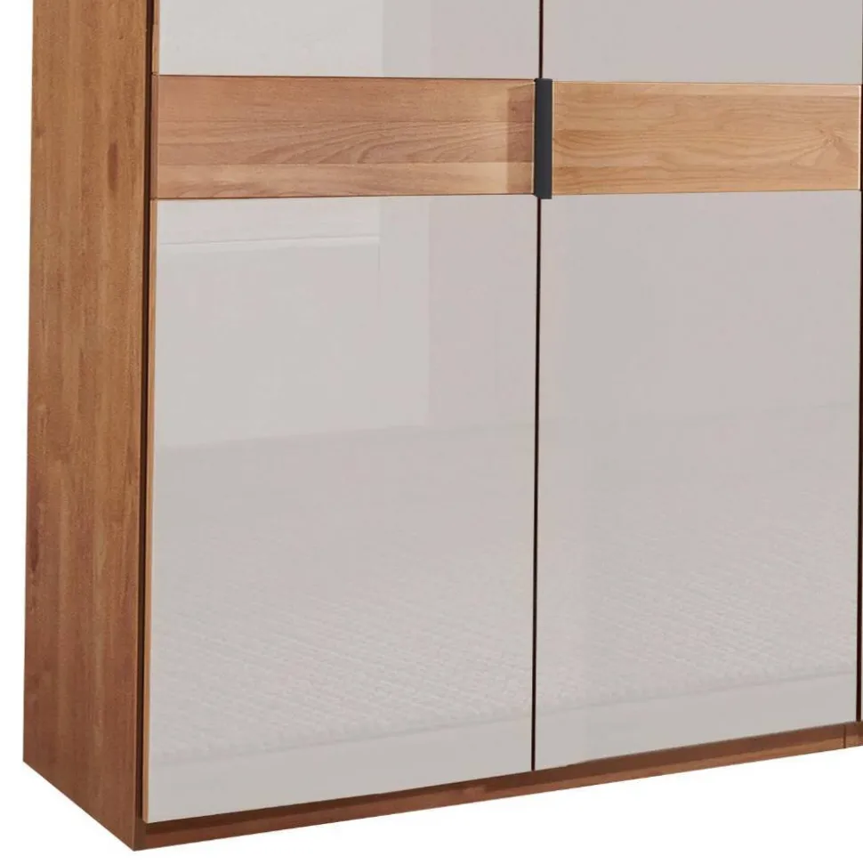 7-türiger Kleiderschrank in Weiß Glas - Dilacco