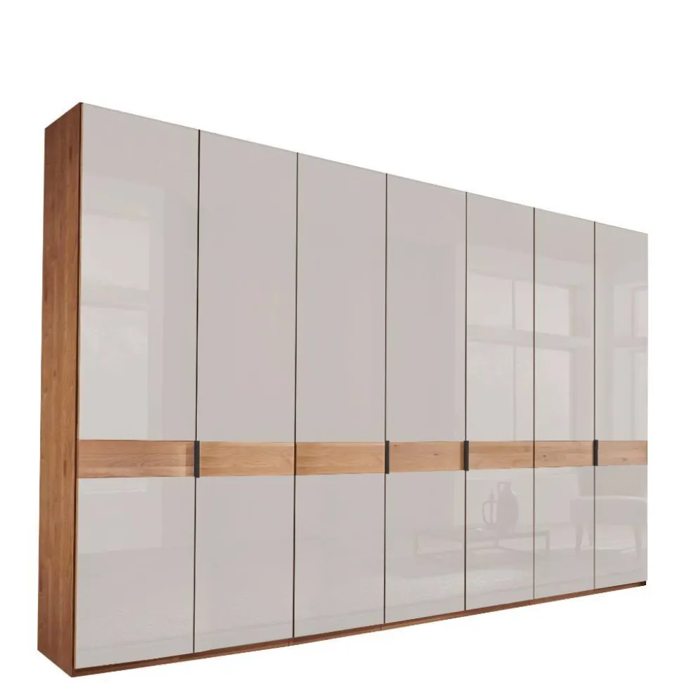 7-türiger Kleiderschrank in Weiß Glas - Dilacco