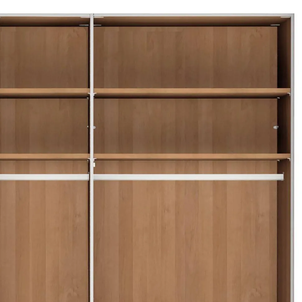 7-türiger Kleiderschrank in Weiß Glas - Dilacco