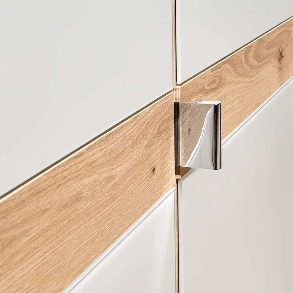 6-türiger Kleiderschrank in Beige Glas - Crascanu