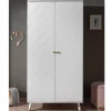2-türiger Kleiderschrank in Weiß & Gold - Zimventa