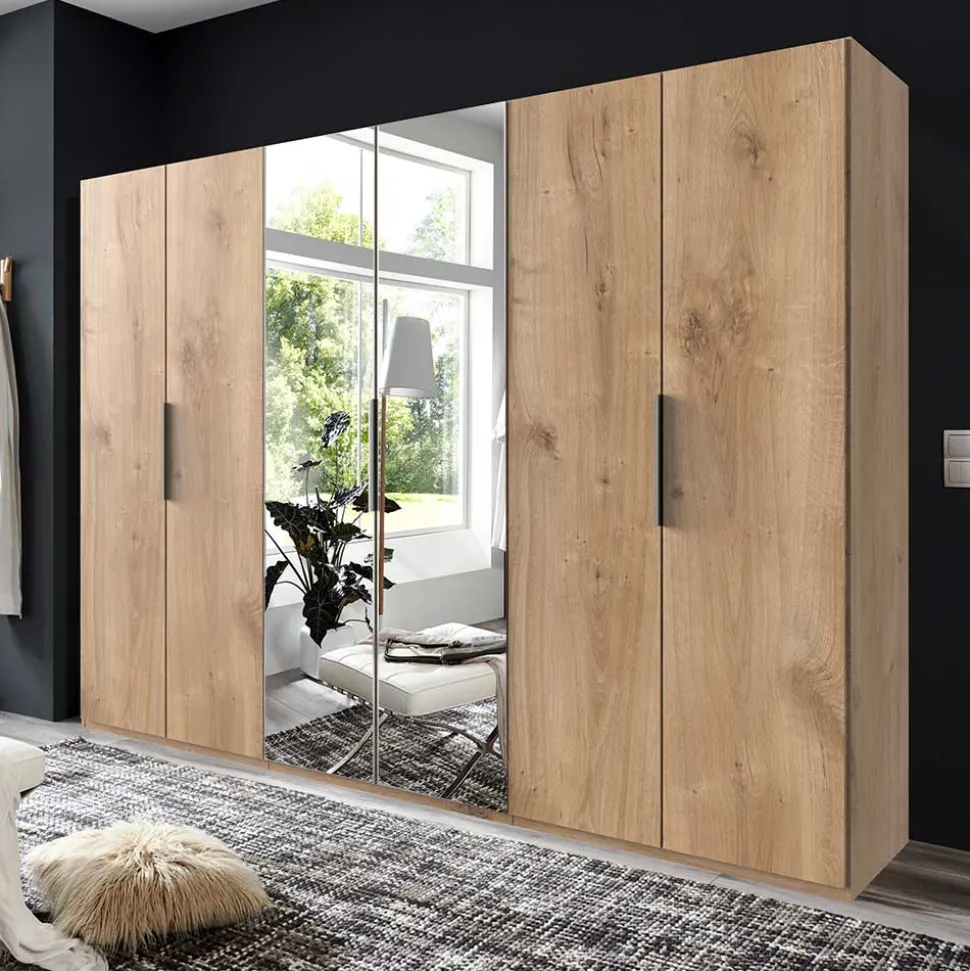 6-türiger Kleiderschrank in Plankeneiche - Dagidoyo