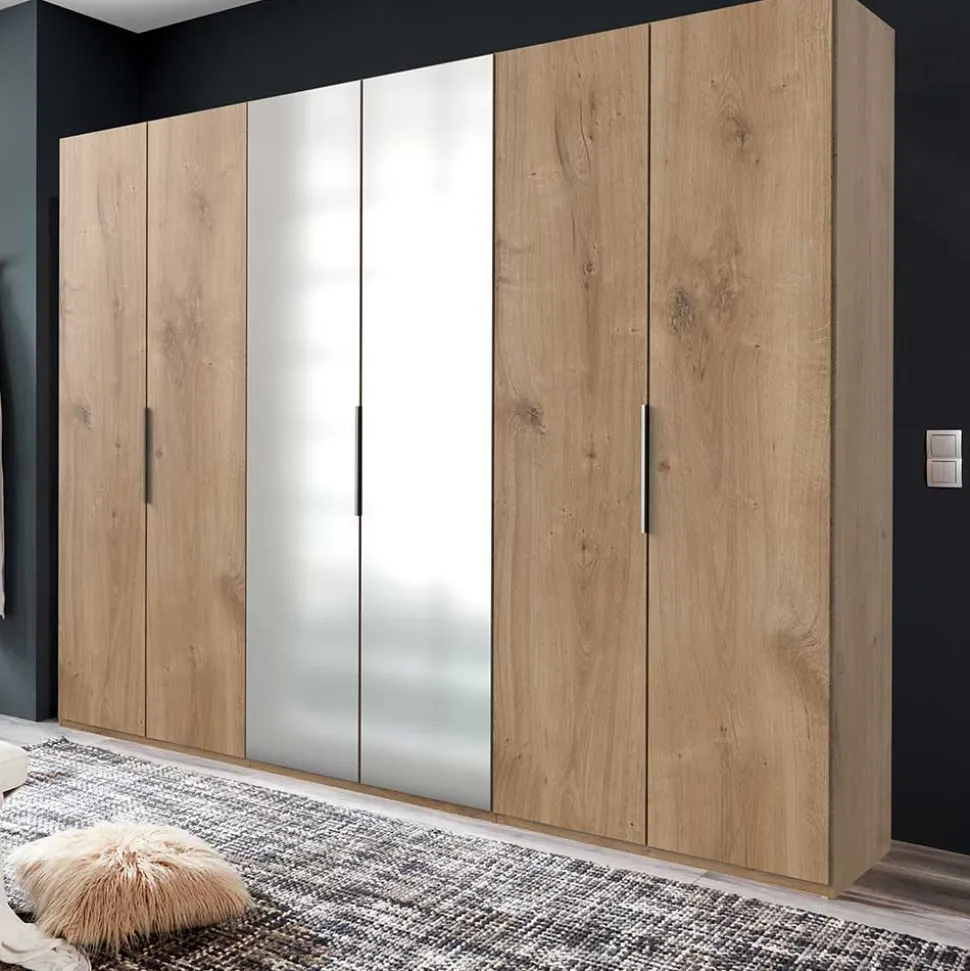 6-türiger Kleiderschrank in Plankeneiche - Dagidoyo