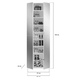 8-türiger Kleiderschrank kompakt - Ejulia (dreiteilig)