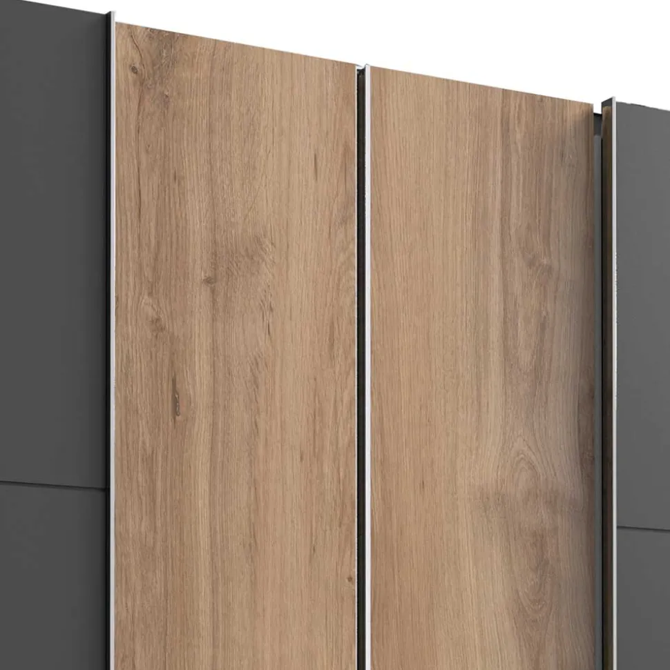 4-türiger Kleiderschrank mit Dreh- & Schiebetüren - Bafata