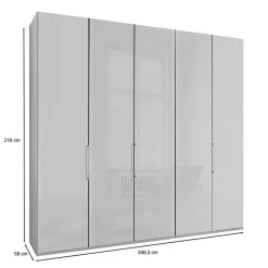 3-türiger Kleiderschrank mit Dreh- und Falttüren - Nujan
