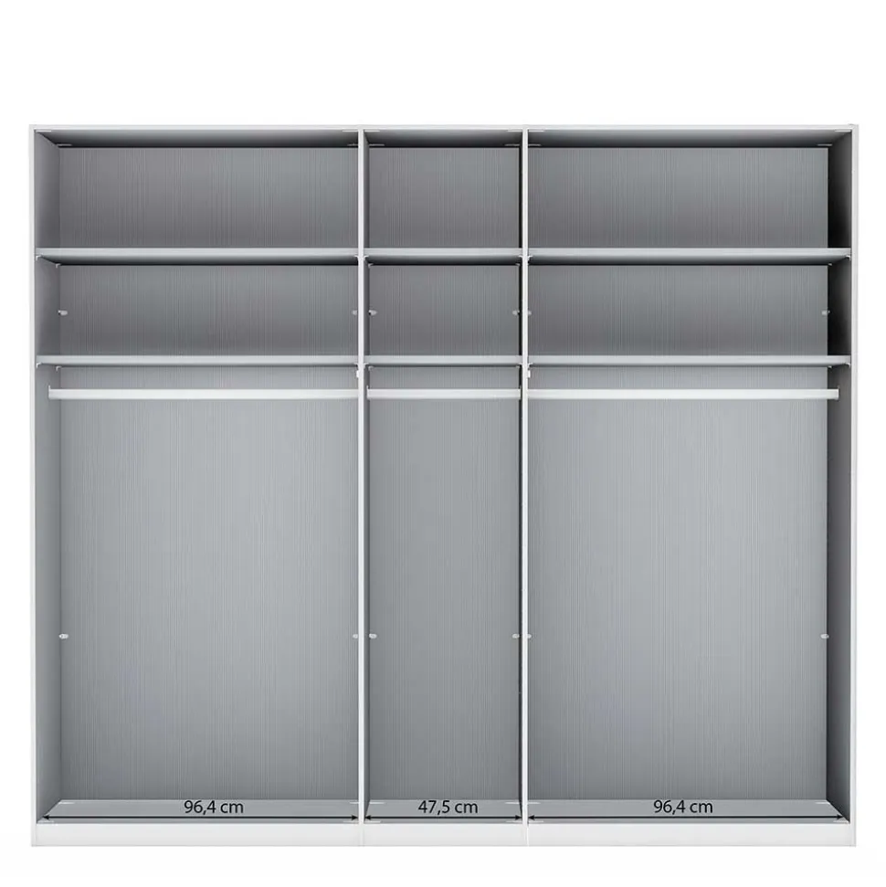 3-türiger Kleiderschrank mit Dreh- und Falttüren - Nujan