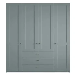 4-türiger Kombi-Kleiderschrank in Graugrün - Rajavo