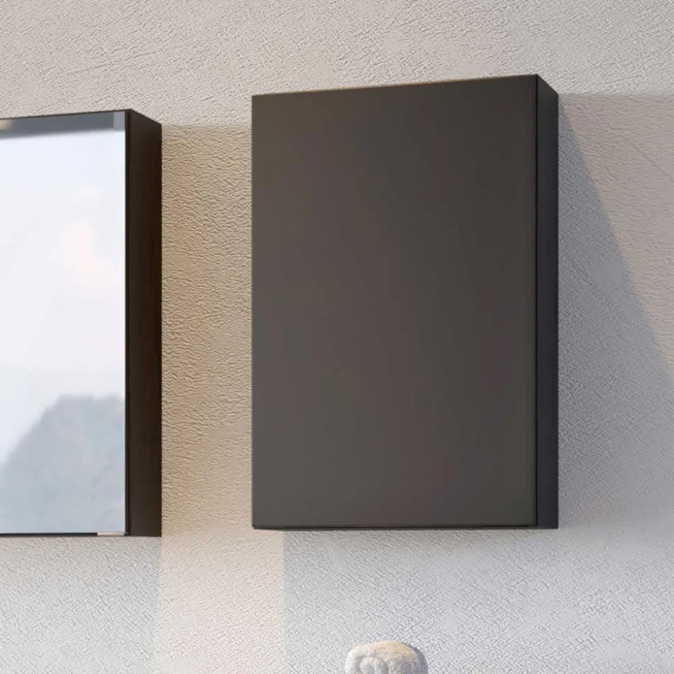 1-türiger Oberschrank fürs Bad in Dunkelgrau - Noricas