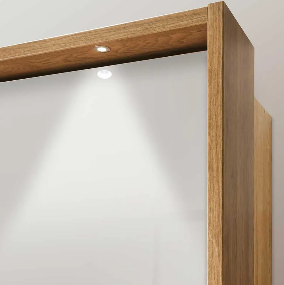 6-türiger Schlafraum Kleiderschrank in Glas Beige - Emdsiva I