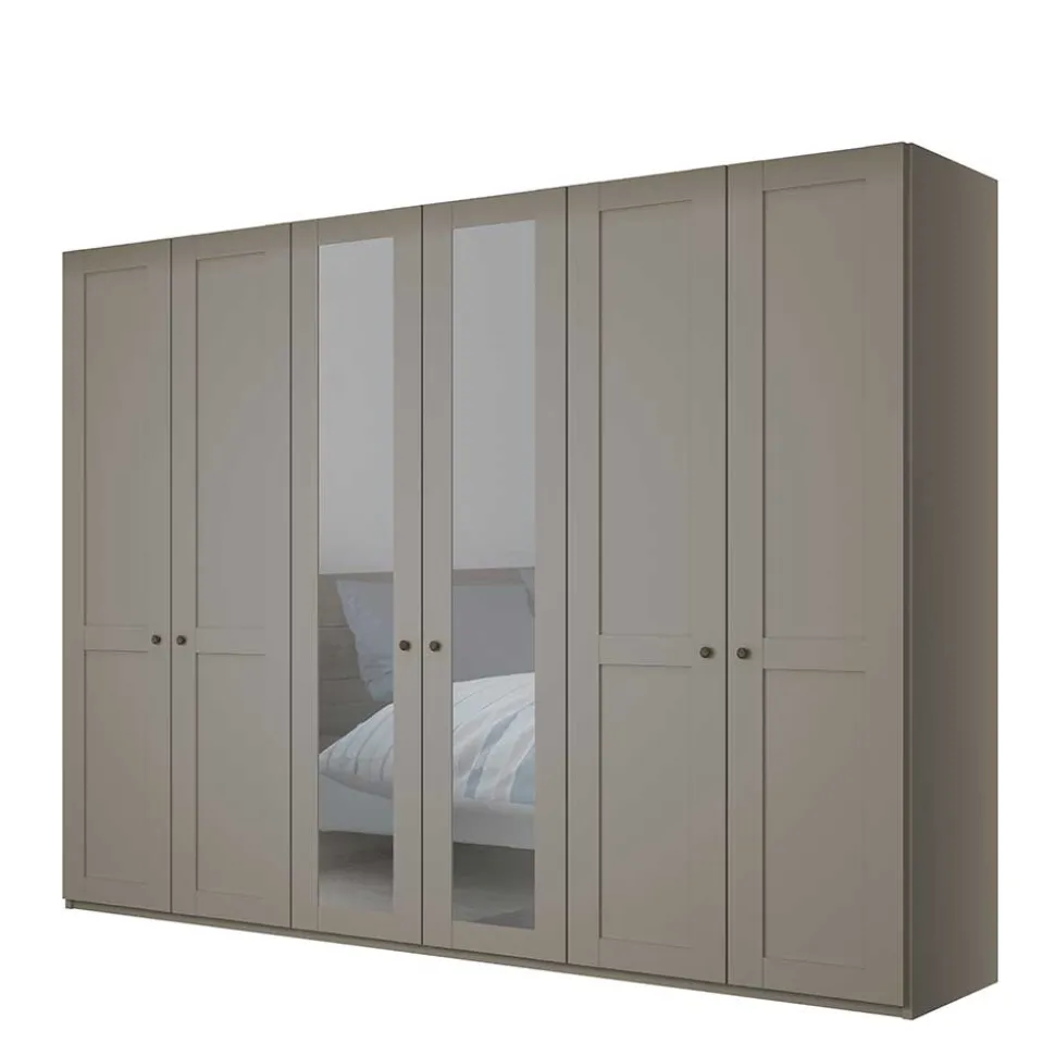 6-türiger Schlafzimmer Kleiderschrank in Hellgrau - Ridonna