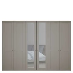 6-türiger Schlafzimmer Kleiderschrank in Hellgrau - Ridonna