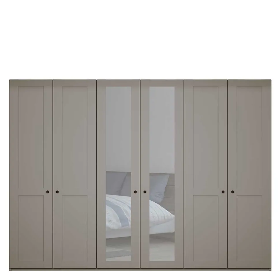 6-türiger Schlafzimmer Kleiderschrank in Hellgrau - Ridonna