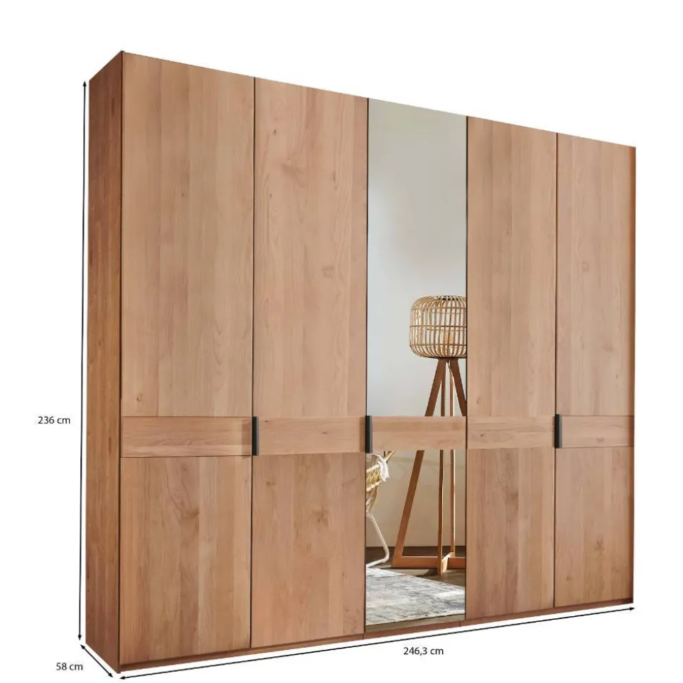 5-türiger Schlafzimmer-Kleiderschrank teilmassiv - Murray