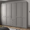 5-türiger Schlafzimmer-Schrank in Hellgrau - Ridonna