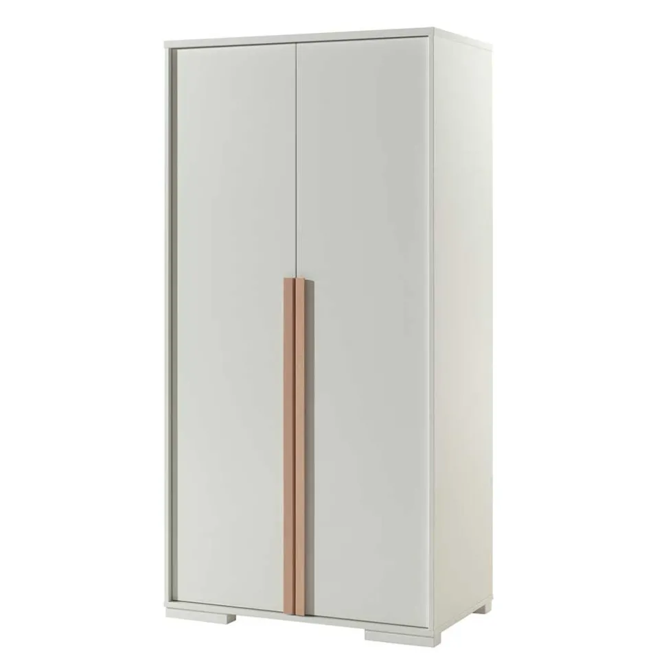 2-türiger Schlafzimmerschrank in Weiß mit Buche - Eldrus