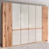 6-türiger Schlafzimmerschrank in Kernbuche & Beige - Krofun