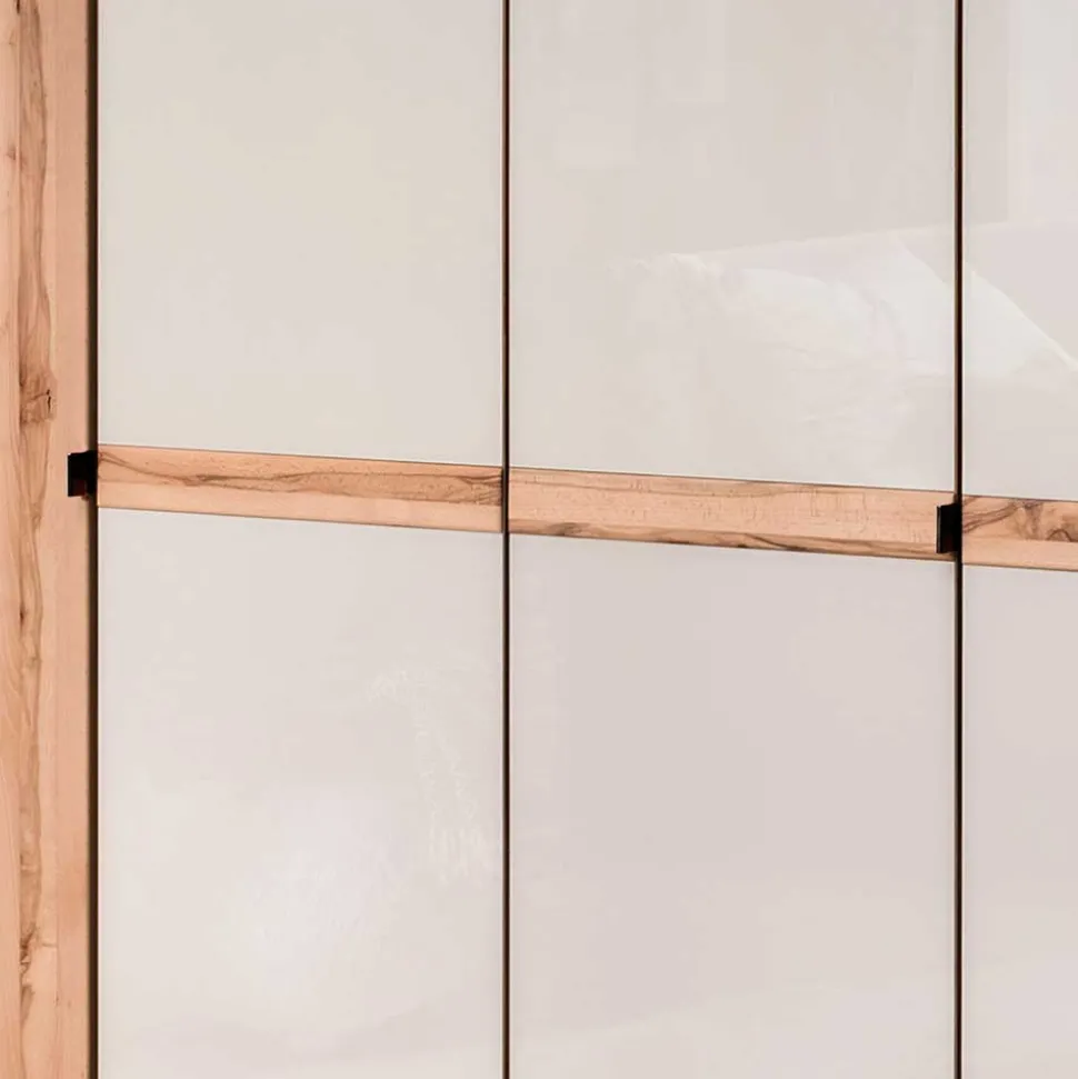 6-türiger Schlafzimmerschrank in Kernbuche & Beige - Krofun