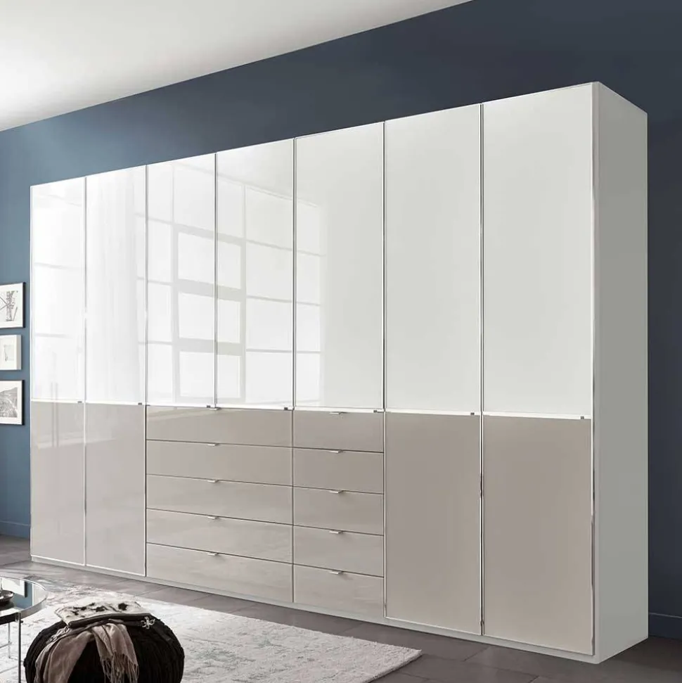 7-türiger Schlafzimmerschrank zweifarbig - Pascan