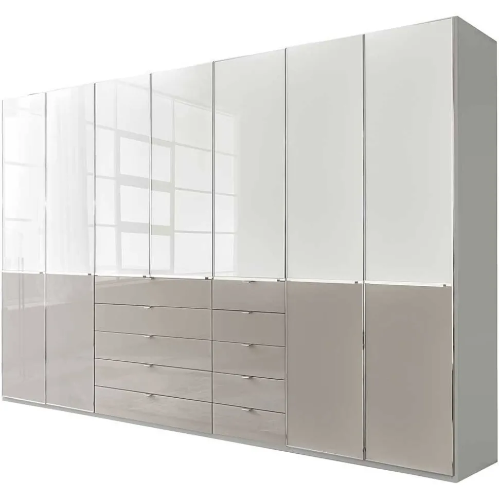 7-türiger Schlafzimmerschrank zweifarbig - Pascan