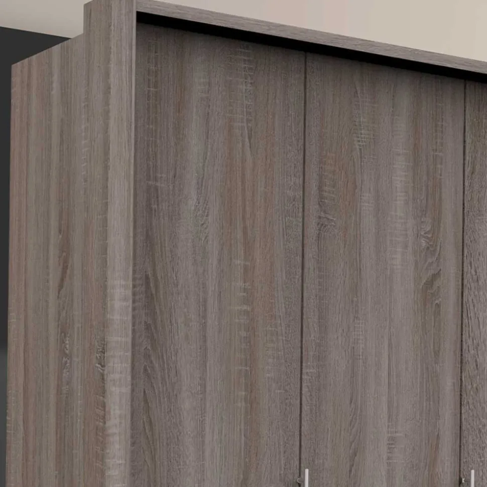 2-türiger Schlafzimmerschrank in dunkler Holzoptik - Crenba