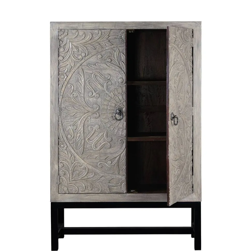 2-türiger Schrank in Grey Wash Holz - Liberatos