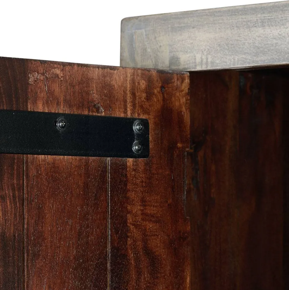 2-türiger Schrank in Grey Wash Holz - Liberatos