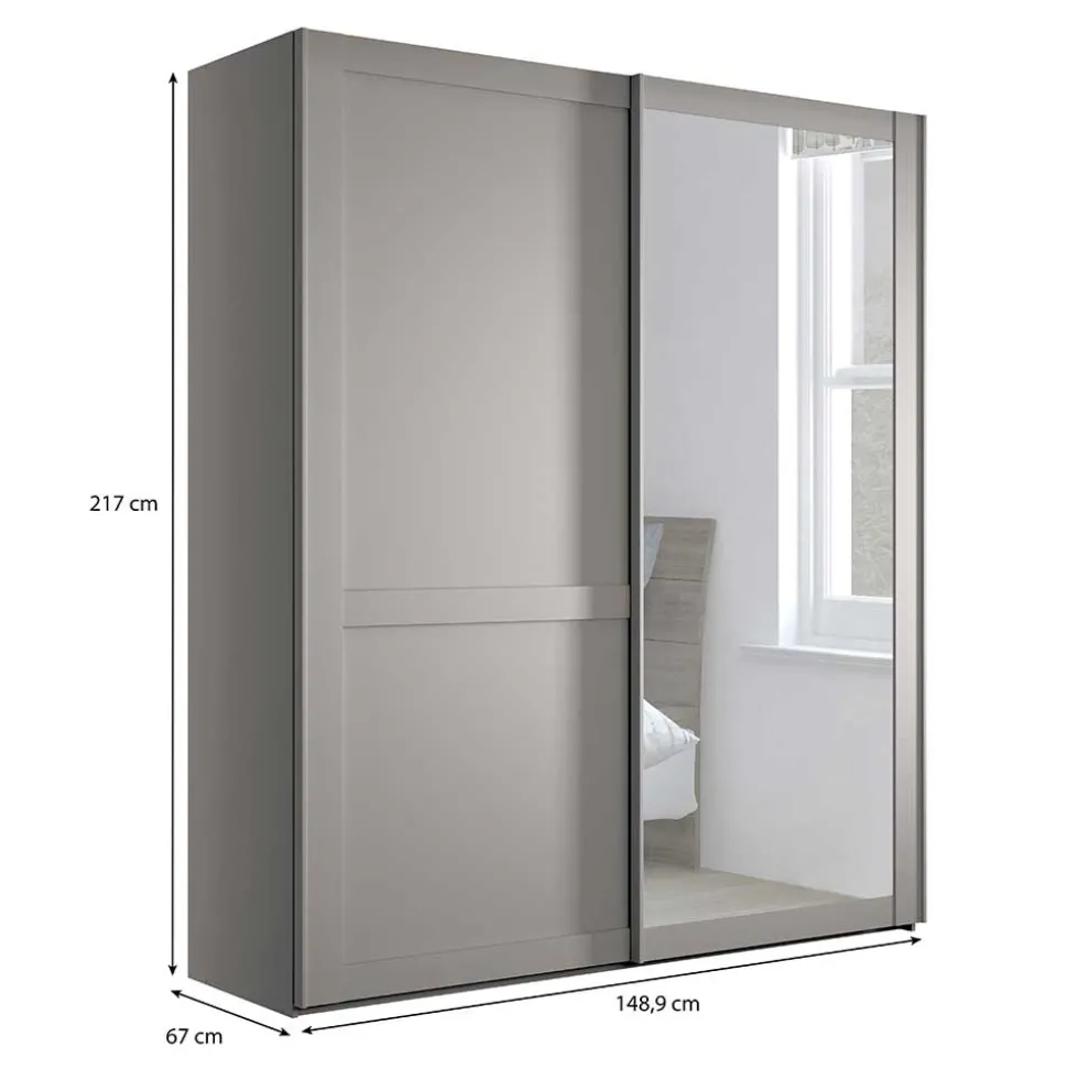 2-türiger Schwebetüren-Schrank mit Spiegel - Ridonna