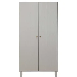 2-türiger Skandi Kleiderschrank in Grau - Huvina