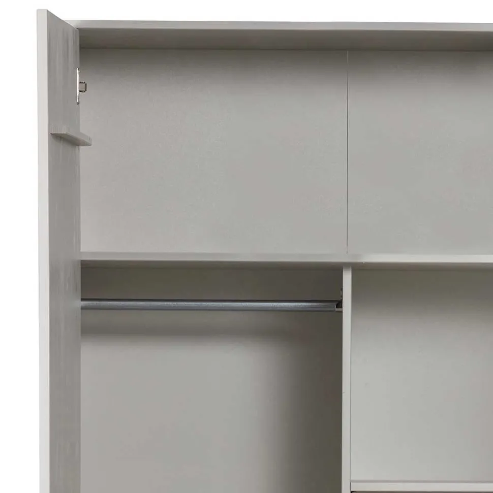 2-türiger Skandi Kleiderschrank in Grau - Huvina