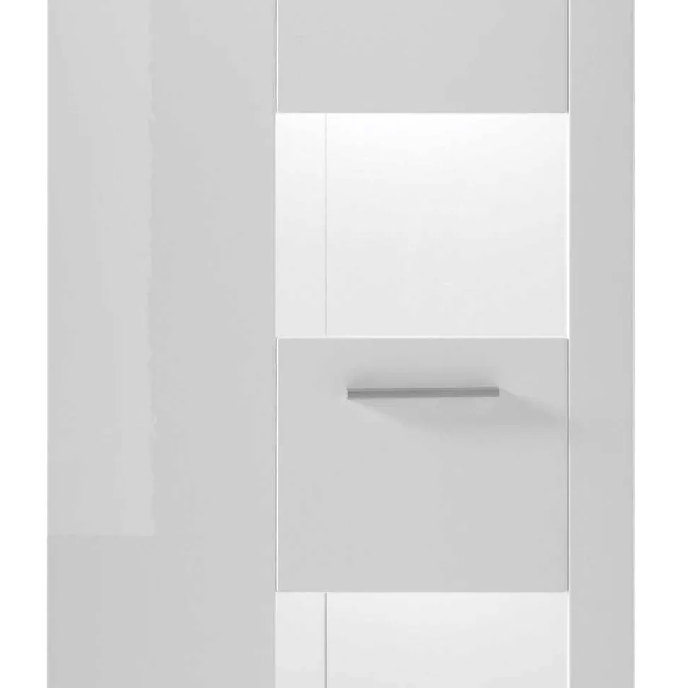 1-türiger Vitrinenschrank in Weiß Hochglanz - Timmona