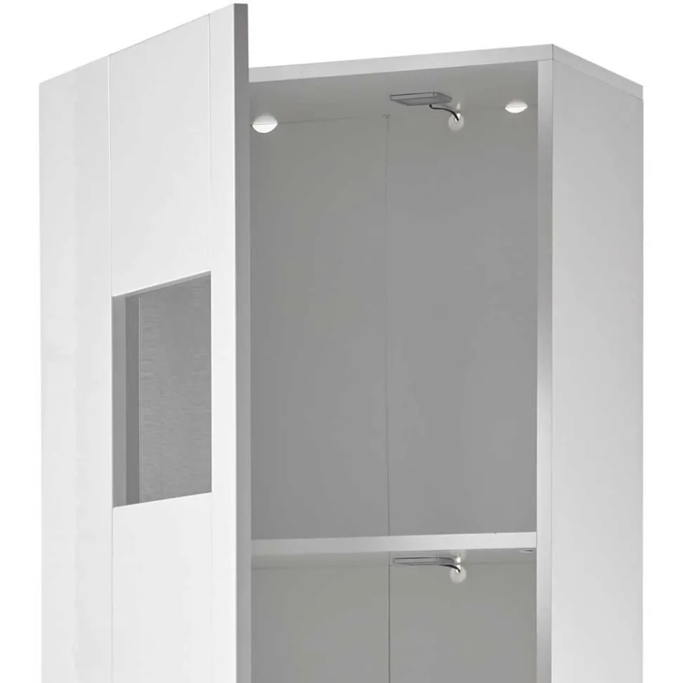 1-türiger Vitrinenschrank in Weiß Hochglanz - Timmona