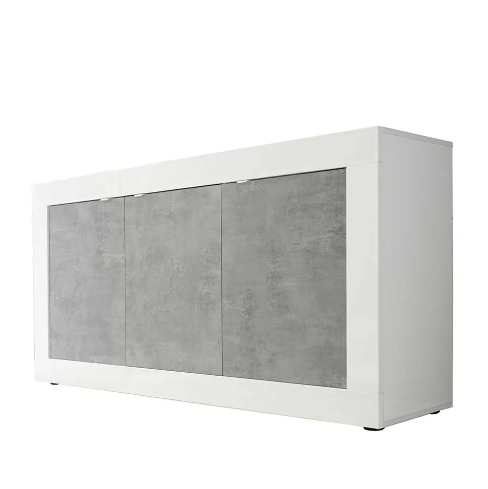 3-türiges Design-Sideboard in Beton Dekor - Narandu