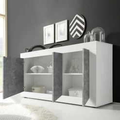 3-türiges Design-Sideboard in Beton Dekor - Narandu