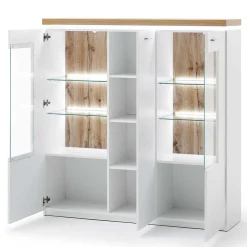 3-türiges Highboard Vitrine beleuchtet LED - Caldri