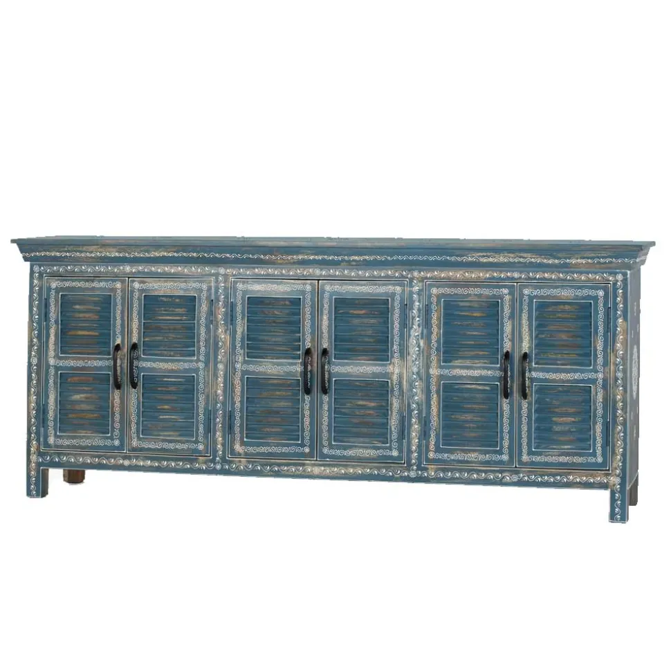 6-türiges Sideboard in Blau - Enrossino