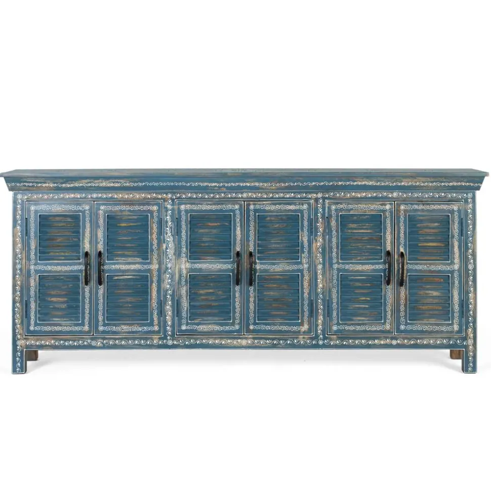 6-türiges Sideboard in Blau - Enrossino