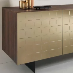 3-türiges Sideboard mit Spiegel Front Bronze - Imarena