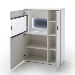 2-türiges Wohnzimmer Highboard in Weiß & Anthrazit - Hazime