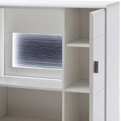 2-türiges Wohnzimmer Highboard in Weiß & Anthrazit - Hazime