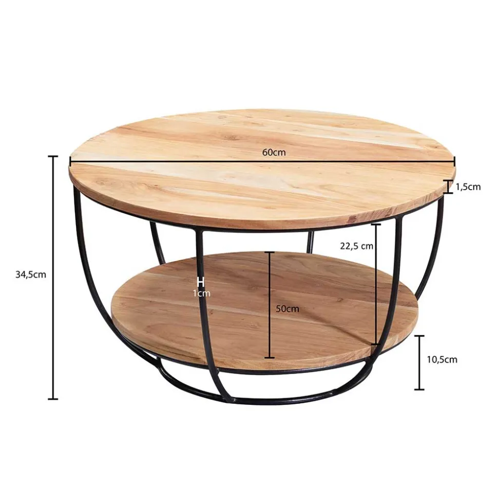Trommelform Couchtisch mit offenem Gestell - Mojito