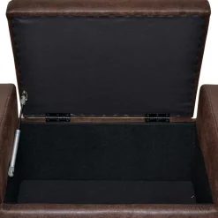 Truhenbank in Braun mit Wangengestell - Rever