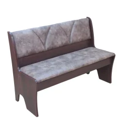 Truhenbank in Nussbaum Dunkel Croama mit Microfaser Hellbraun