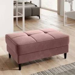 Truhen-Hocker in Rosenholz Stoffbezug - Dacura