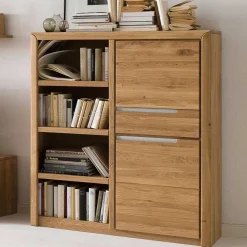 TV Anbauwand Croconia aus Wildeiche Massivholz (vierteilig)