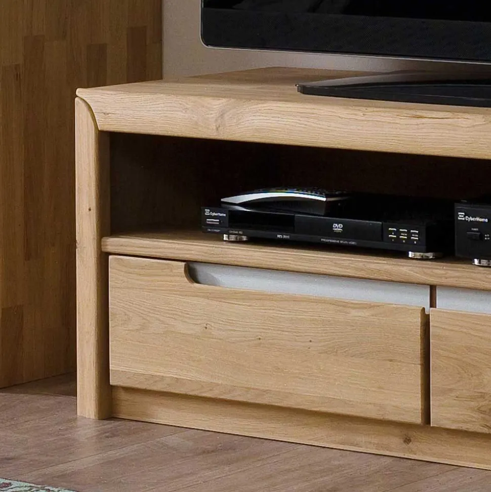 TV Anbauwand Croconia aus Wildeiche Massivholz (vierteilig)